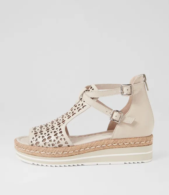 Women DJANGO & JULIETTE Espadrilles | Accra Almond Leather Espadrilles