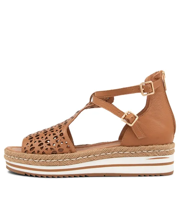 Women DJANGO & JULIETTE Espadrilles | Accra Dark Tan Leather Espadrilles