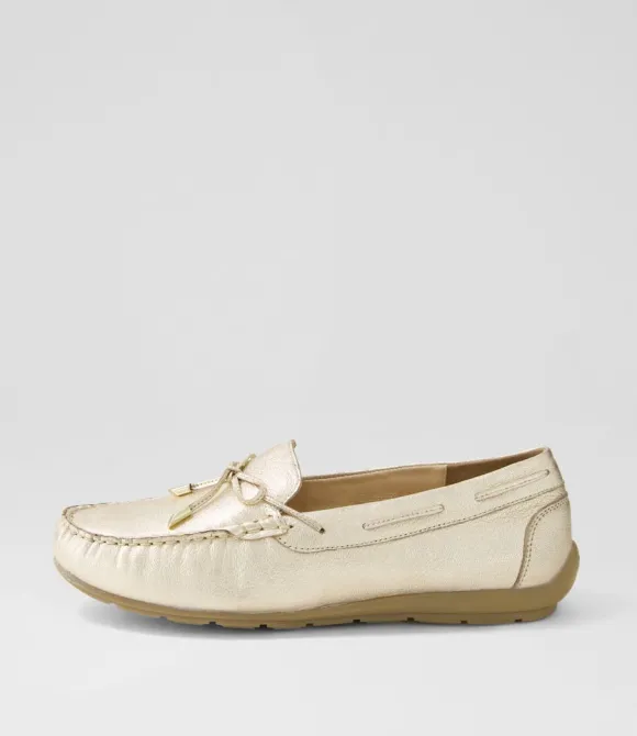 Women ARA Comfort | Alabama Sport 12 Platin Leather Flat Shoes