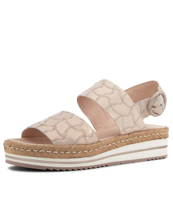 Women DJANGO & JULIETTE Wedges | Atha Nude Frill Leather Sandals