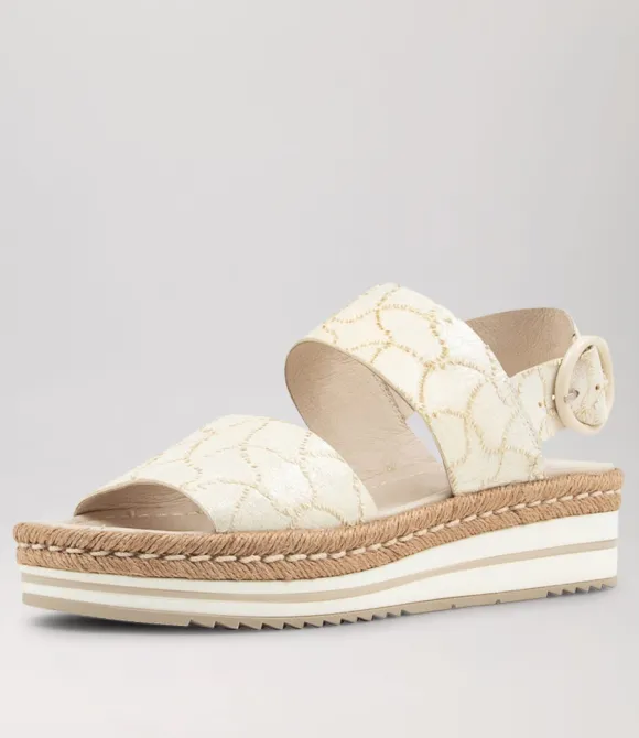 Women DJANGO & JULIETTE Wedges | Atha White Frill Leather Espadrilles