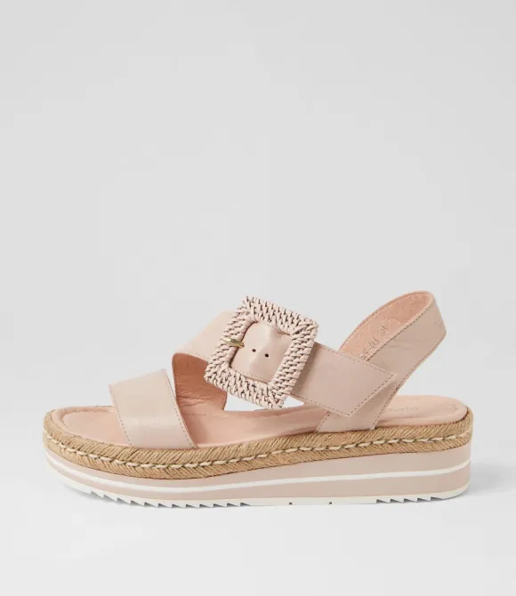 Women DJANGO & JULIETTE Wedges | Atory Rose Leather Sandals