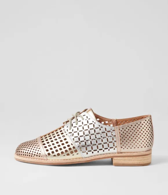 Women DJANGO & JULIETTE Flats | Avert Metallic Multi Lace Up Flats