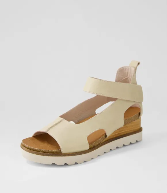 Women DJANGO & JULIETTE Wedges | Beasla Almond Leather Sandals