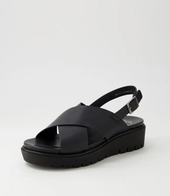 Women ARA Comfort | Bilbao 02 Black Leather Sandals