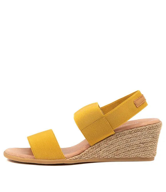 Women DJANGO & JULIETTE Espadrilles | Bloomy Dj Yellow Tan Elastic Leather