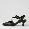 Women DJANGO & JULIETTE Heels | Charissa Black Leather Heels