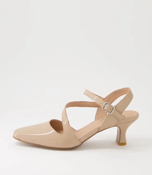 Women DJANGO & JULIETTE Heels | Charissa Camel Patent Leather Heels
