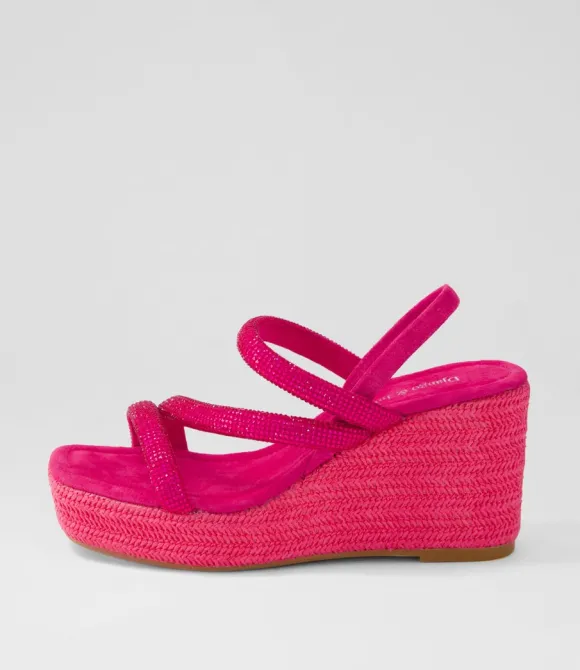 Women DJANGO & JULIETTE Wedges | Cookie Fuchsia Mix Multi Sandals