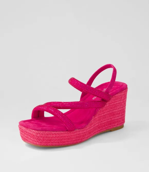 Women DJANGO & JULIETTE Wedges | Cookie Fuchsia Mix Multi Sandals