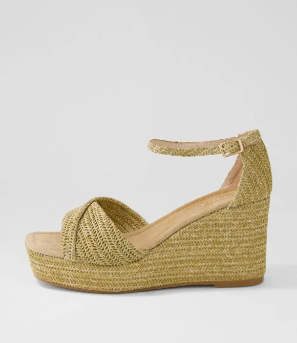 Women DJANGO & JULIETTE Wedges | Cotton Natural Synthetic Raffia Sandals