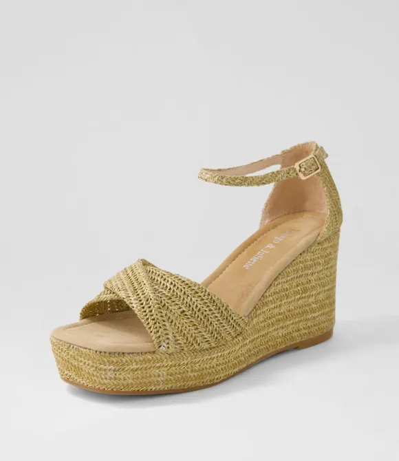 Women DJANGO & JULIETTE Wedges | Cotton Natural Synthetic Raffia Sandals