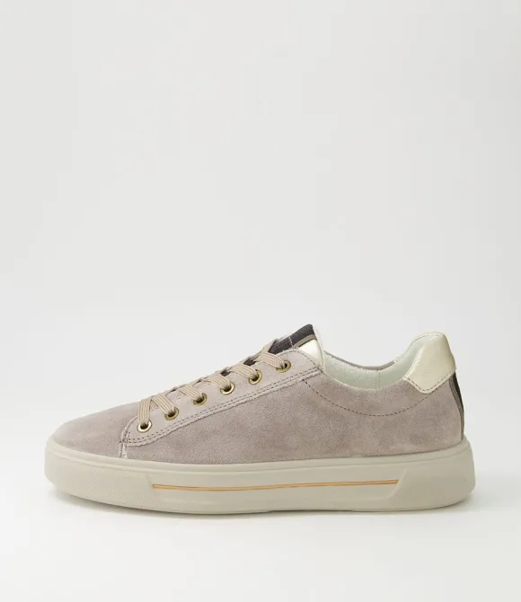 Women ARA Comfort | Courtyard 02 Moon Platinum Suede Sneakers