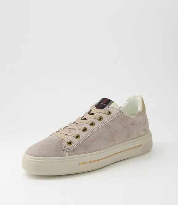 Women ARA Comfort | Courtyard 02 Moon Platinum Suede Sneakers