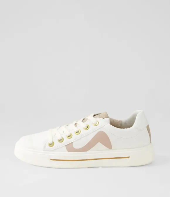 Women ARA Comfort | Courtyard 402 Weiss Sand Leather Sneakers