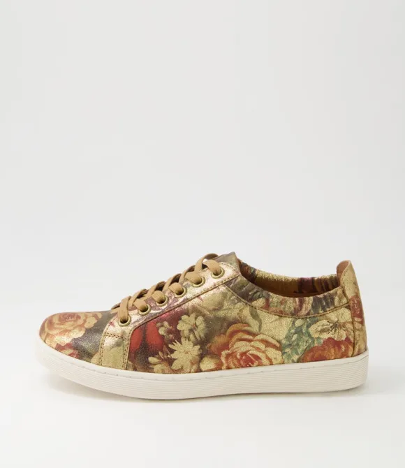 Women DJANGO & JULIETTE Sneakers | Durst Vintage Metal Floral Leather Sneakers