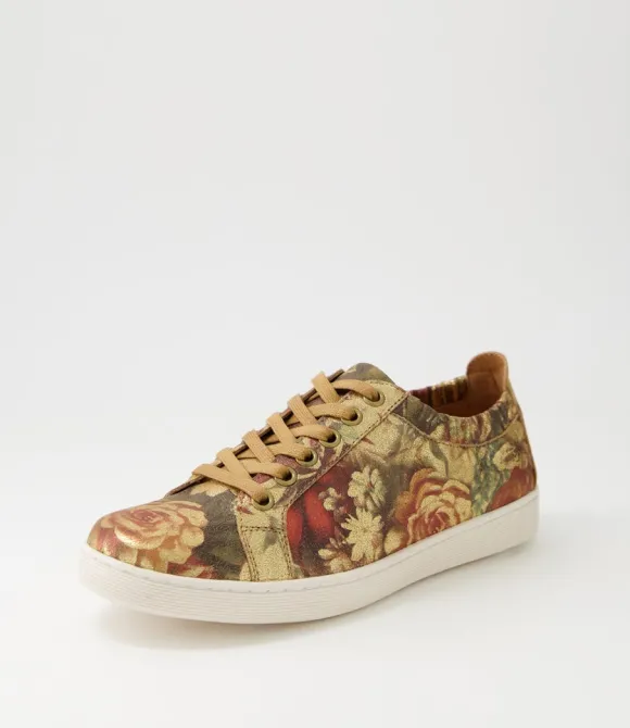 Women DJANGO & JULIETTE Sneakers | Durst Vintage Metal Floral Leather Sneakers