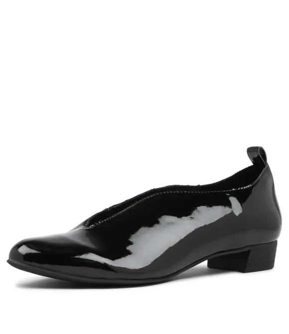 Women DJANGO & JULIETTE Flats | Esker Black Patent Leather Flat Shoes