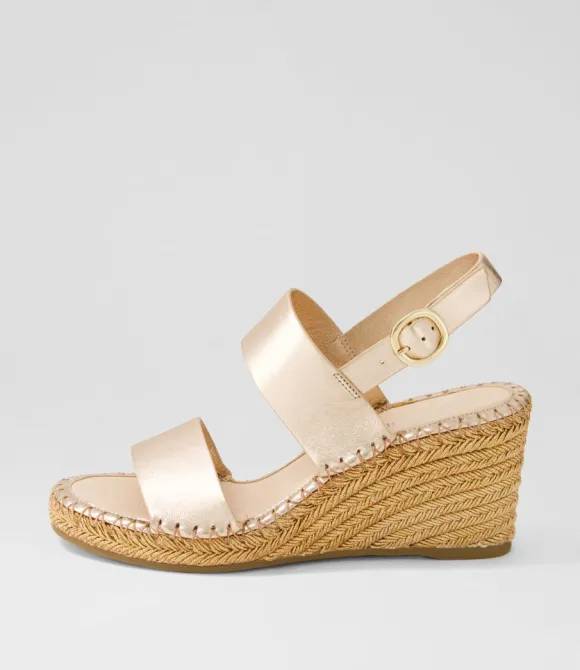 Women TOP END Espadrilles | Gaga Rose Gold Rope Leather Sandals