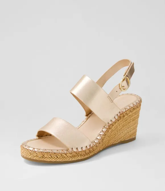 Women TOP END Espadrilles | Gaga Rose Gold Rope Leather Sandals