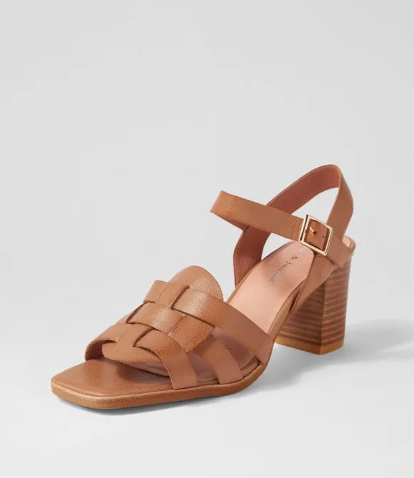 Women DJANGO & JULIETTE Heels | Hafsa Cognac Leather Sandals