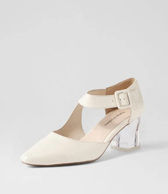 Women DJANGO & JULIETTE Heels | Happie Ivory Patent Leather Heels