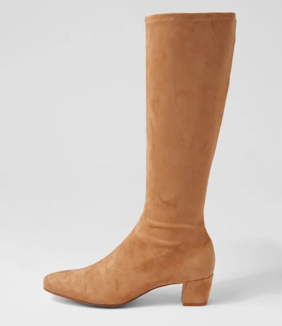 Women DJANGO & JULIETTE Boots | Hayleys Sandy Stretch Microsuede Knee High Boots