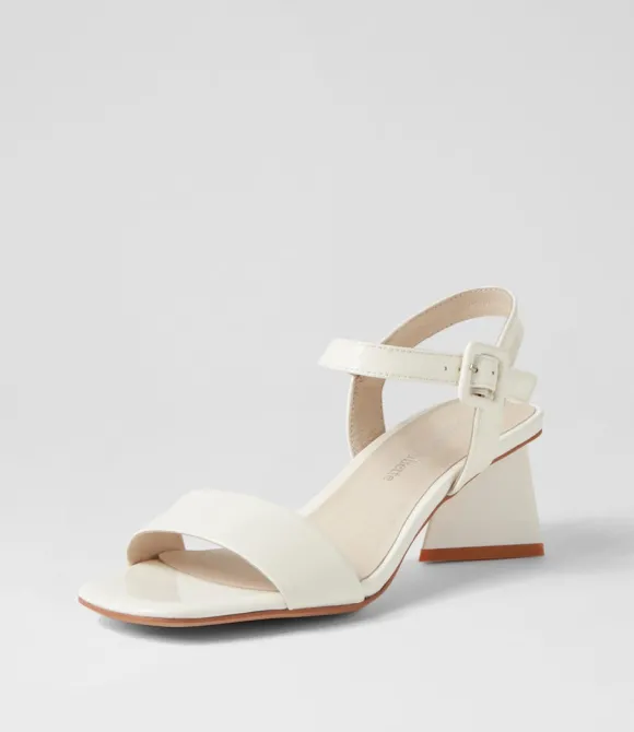 Women DJANGO & JULIETTE Heels | Incha Ivory Patent Leather Sandals