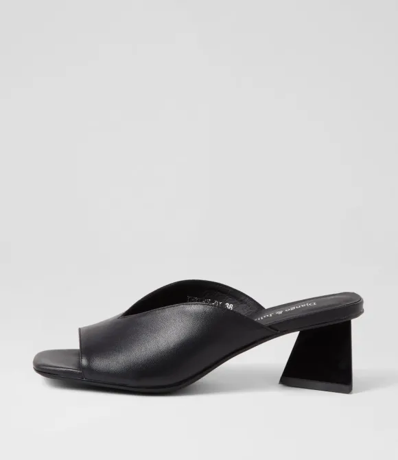 Women DJANGO & JULIETTE Heels | Inkley Black Leather Sandals