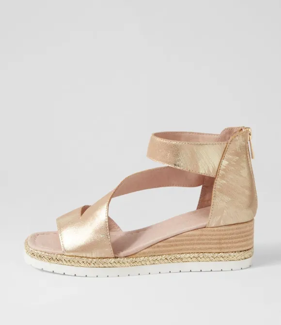 Women DJANGO & JULIETTE Espadrilles | Ismet Old Gold Scratch Leather Espadrilles