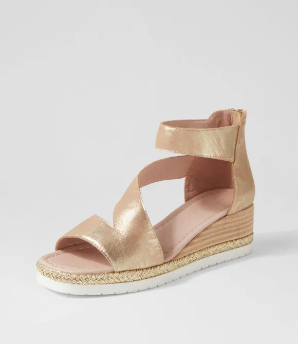 Women DJANGO & JULIETTE Espadrilles | Ismet Old Gold Scratch Leather Espadrilles