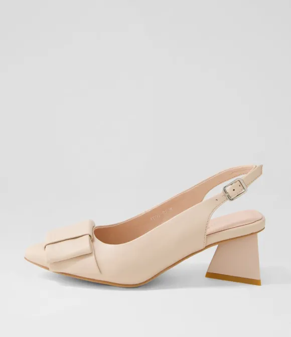 Women DJANGO & JULIETTE Heels | Itzel Nude Leather Heels