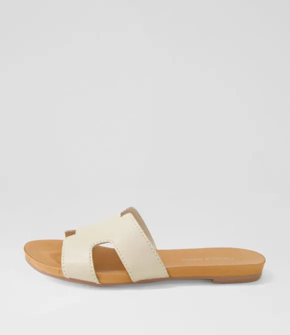 Women DJANGO & JULIETTE Flats | Jamel Almond Leather Slides