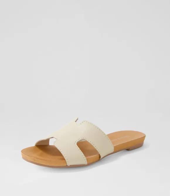 Women DJANGO & JULIETTE Flats | Jamel Almond Leather Slides