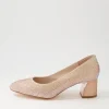 Women DJANGO & JULIETTE Heels | Jenice Rose Gold Petrol Leather Heels