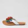 Women DJANGO & JULIETTE Flats | Jillee White Bright Leather Thongs