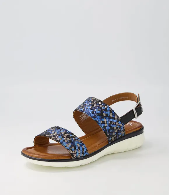 Women ARA Comfort | Kreta 02 Navy Multi Leather Sandals