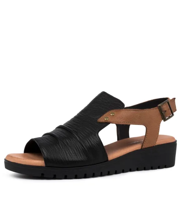 Women DJANGO & JULIETTE Wedges | Madis Black-Dk Tan