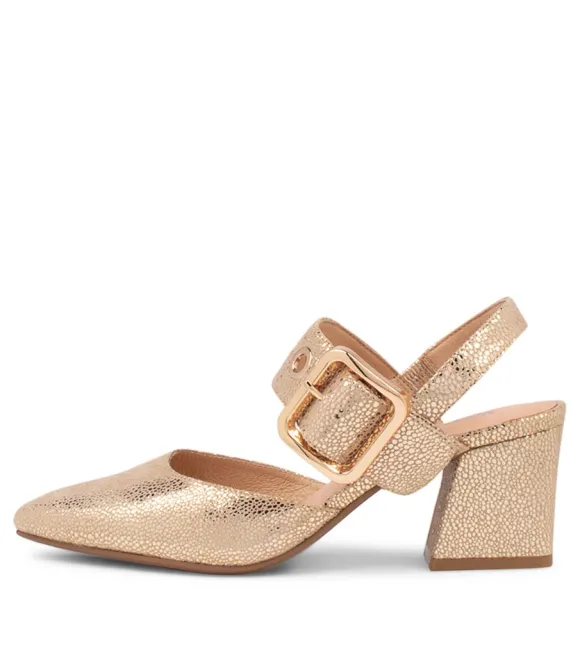 Women DJANGO & JULIETTE Heels | Magaly Champagne Speckle Leather Heels