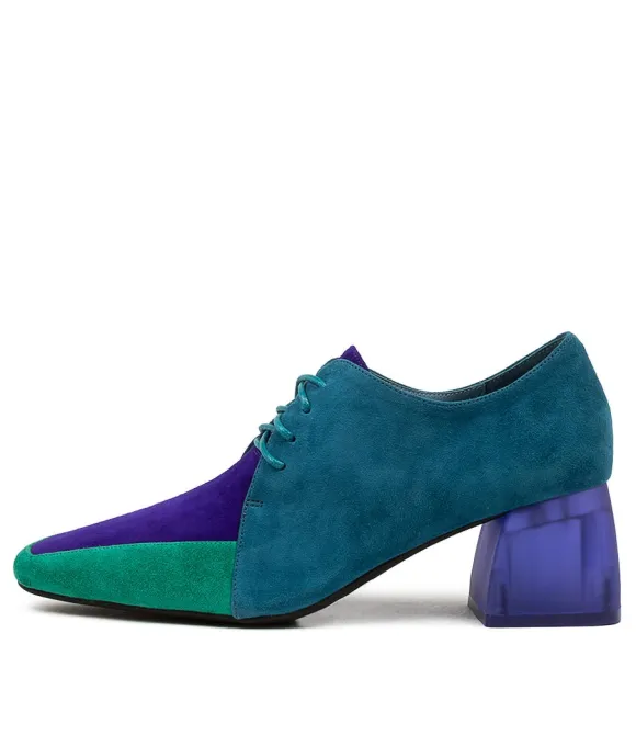 Women DJANGO & JULIETTE Heels | Marice Emerald Purple Leather Heels