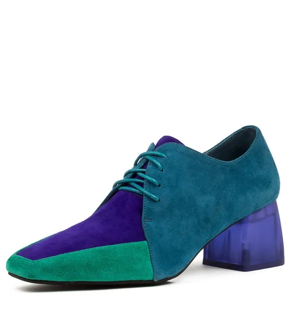 Women DJANGO & JULIETTE Heels | Marice Emerald Purple Leather Heels