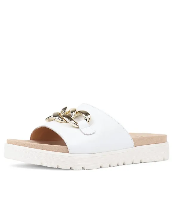 Women ZIERA Sandals | Narry Xw White Leather Slides