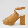 Women DJANGO & JULIETTE Heels | Ojulie Dark Tan Leather Sandals