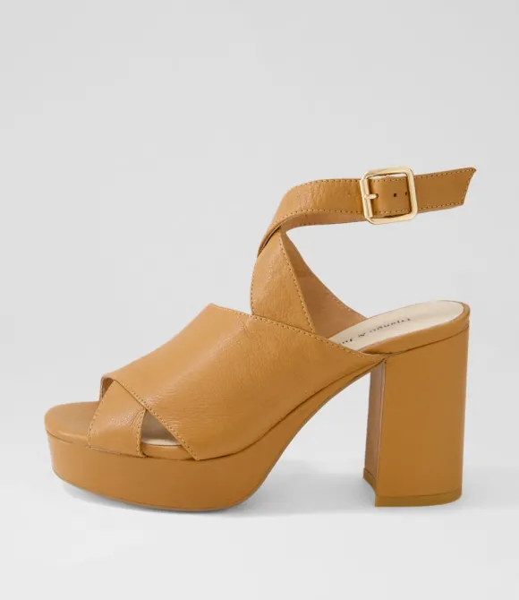 Women DJANGO & JULIETTE Heels | Ojulie Dark Tan Leather Sandals