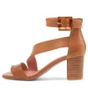 Women DJANGO & JULIETTE Heels | Pera Tan Leather Sandals