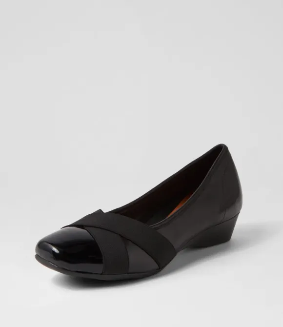 Women SUPERSOFT Comfort | Randford Black Patent Leather Heels