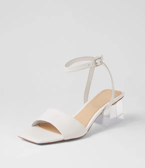 Women DJANGO & JULIETTE Heels | Rolo White Leather Sandals