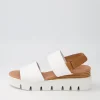 Women DJANGO & JULIETTE Wedges | Runar White Dark Tan Leather Sandals