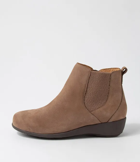 Women ZIERA Boots | Shanghai Xf Taupe Tumble Nubuck Chelsea Boots