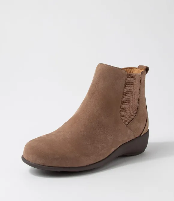 Women ZIERA Boots | Shanghai Xf Taupe Tumble Nubuck Chelsea Boots